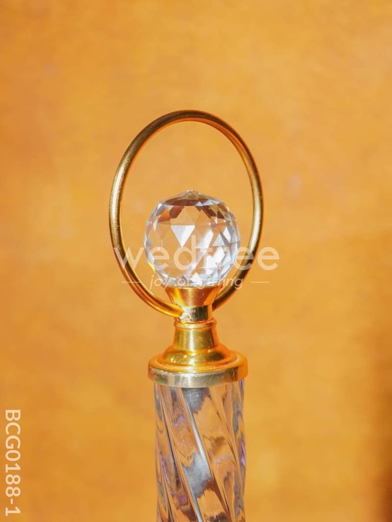 Crystal & Metal Trophy with Wooden Stand