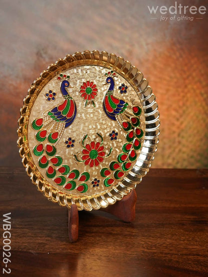 Decorative Double Peacock Designed Fiber Plastic Plate