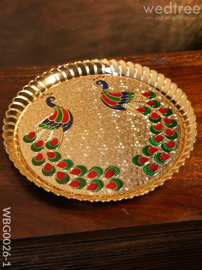 Decorative Double Peacock Designed Fiber Plastic Plate