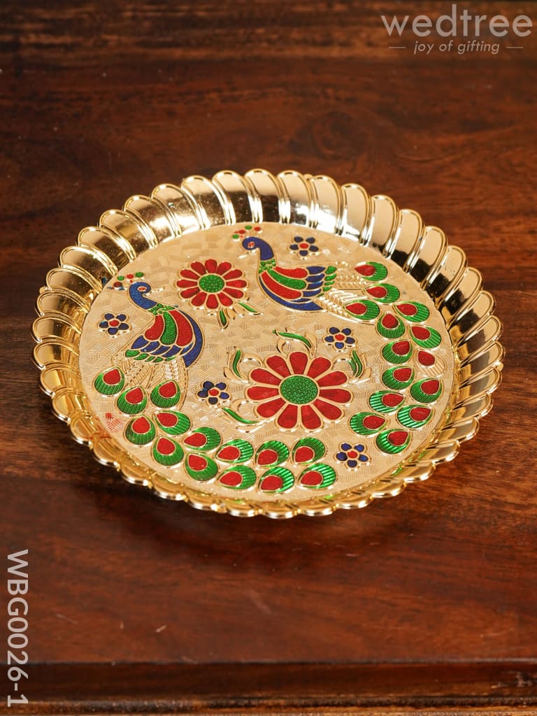 Decorative Double Peacock Designed Fiber Plastic Plate