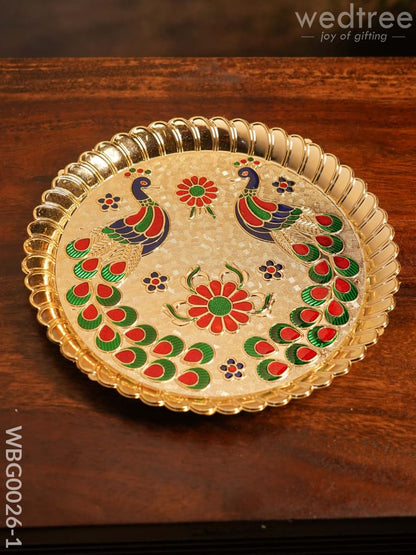 Decorative Double Peacock Designed Fiber Plastic Plate