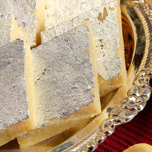 Close-up of G. Pulla Reddy Kaju Katli