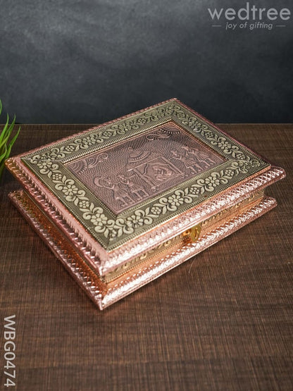 Dry Fruit Box - Copper Embossed Palanquin