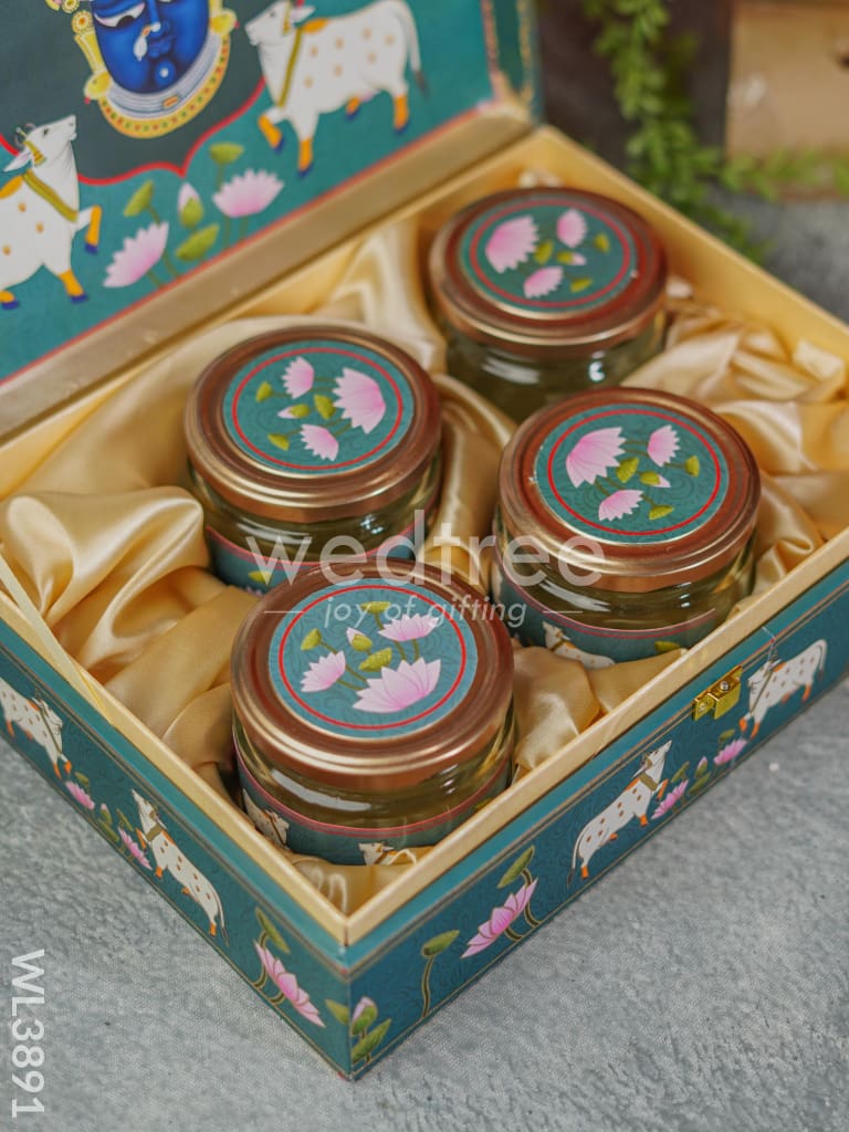 Dry Fruit Box ft. Shrinathji & 4 Glass Jars