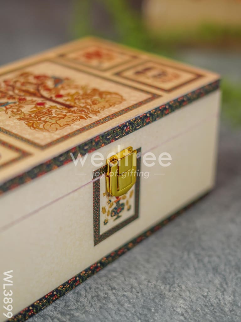 Dry Fruit Box with Peacock and Tree