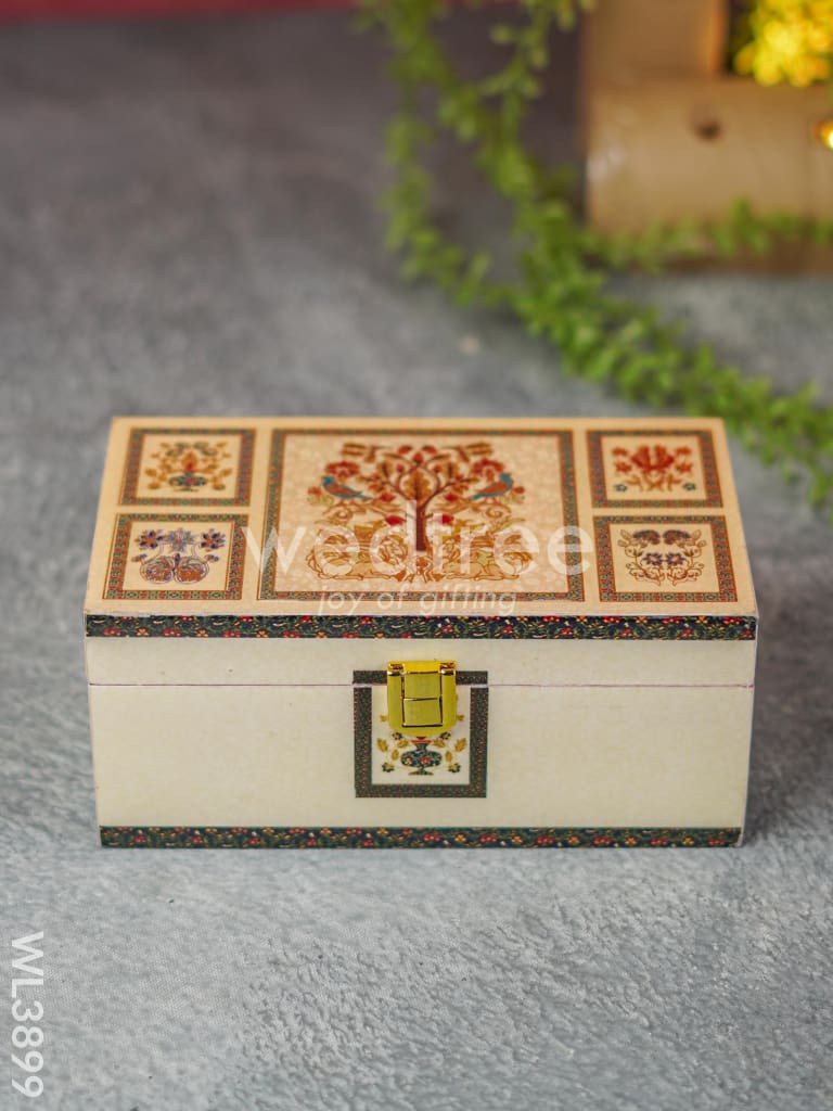 Dry Fruit Box with Peacock and Tree