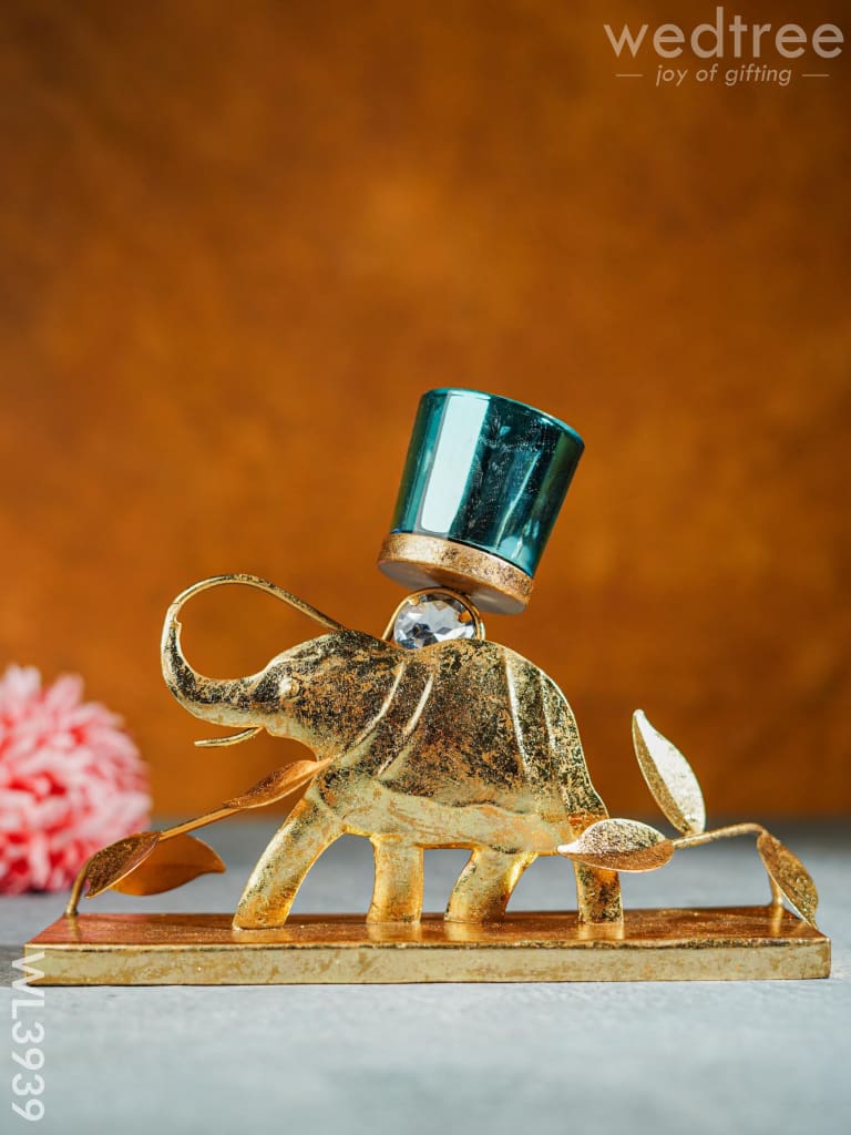 Elephant Stand with Glass Candle Holder