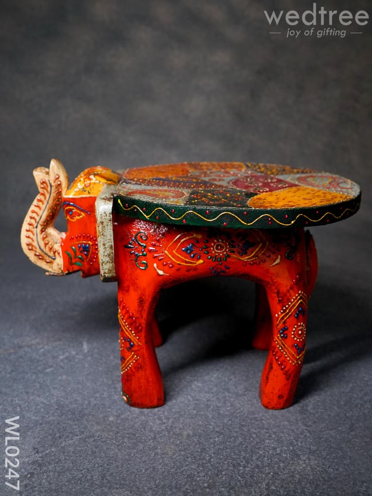 Elephant stool - 6 inch (Antique Orange)