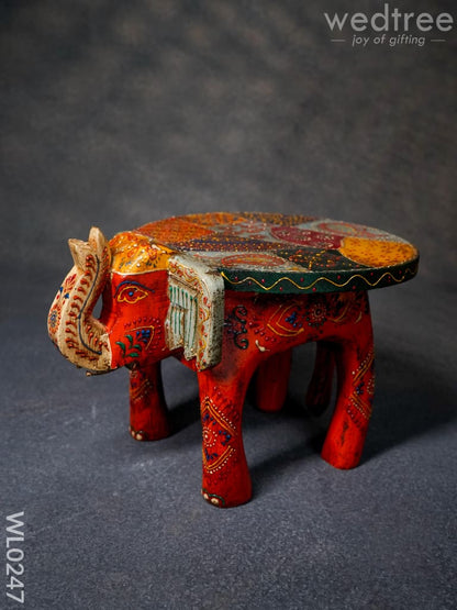 Elephant stool - 6 inch (Antique Orange)