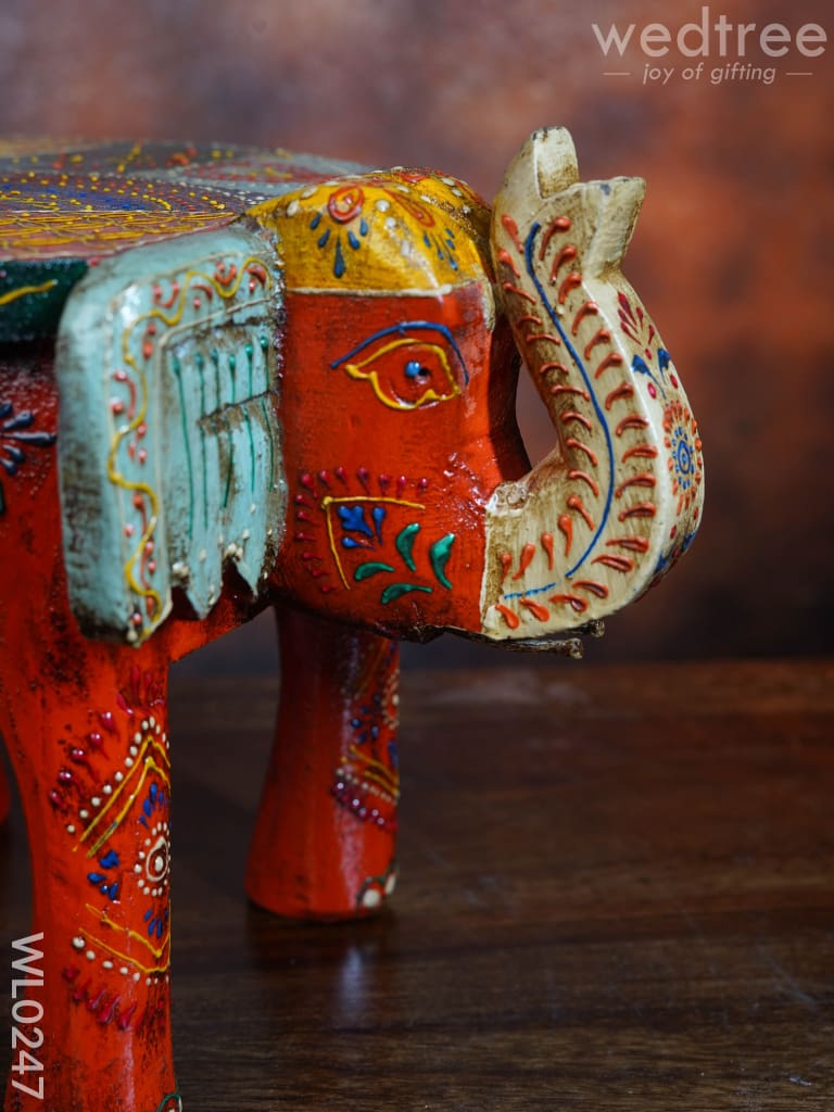 Elephant stool - 6 inch (Antique Orange)