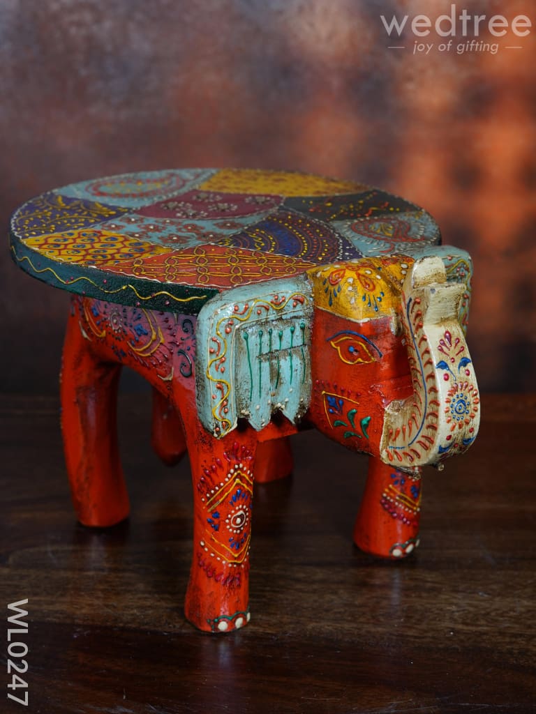 Elephant stool - 6 inch (Antique Orange)