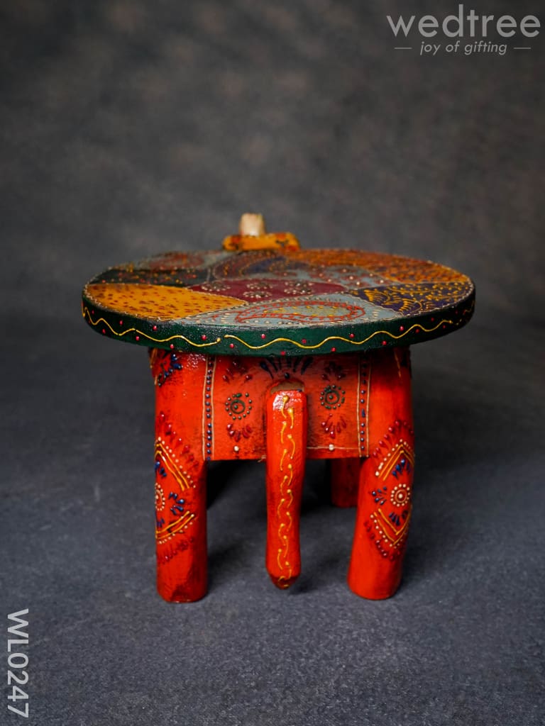 Elephant stool - 6 inch (Antique Orange)