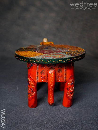 Elephant stool - 6 inch (Antique Orange)