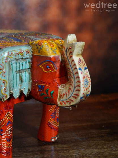 Elephant stool - 6 inch (Antique Orange)