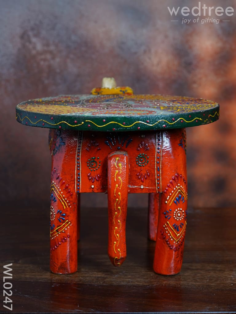 Elephant stool - 6 inch (Antique Orange)