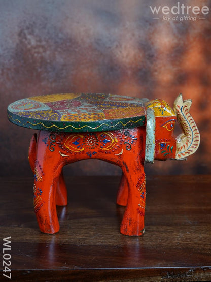 Elephant stool - 6 inch (Antique Orange)