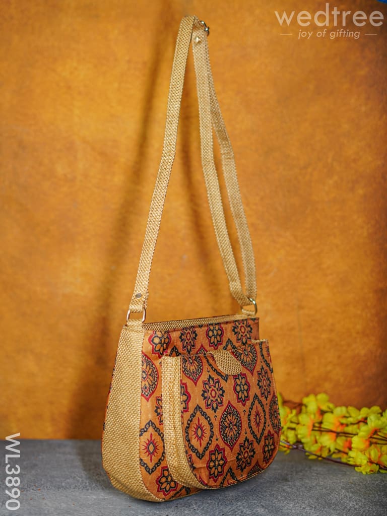 Fabric Sling Bag with Floral Prints