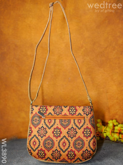 Fabric Sling Bag with Floral Prints