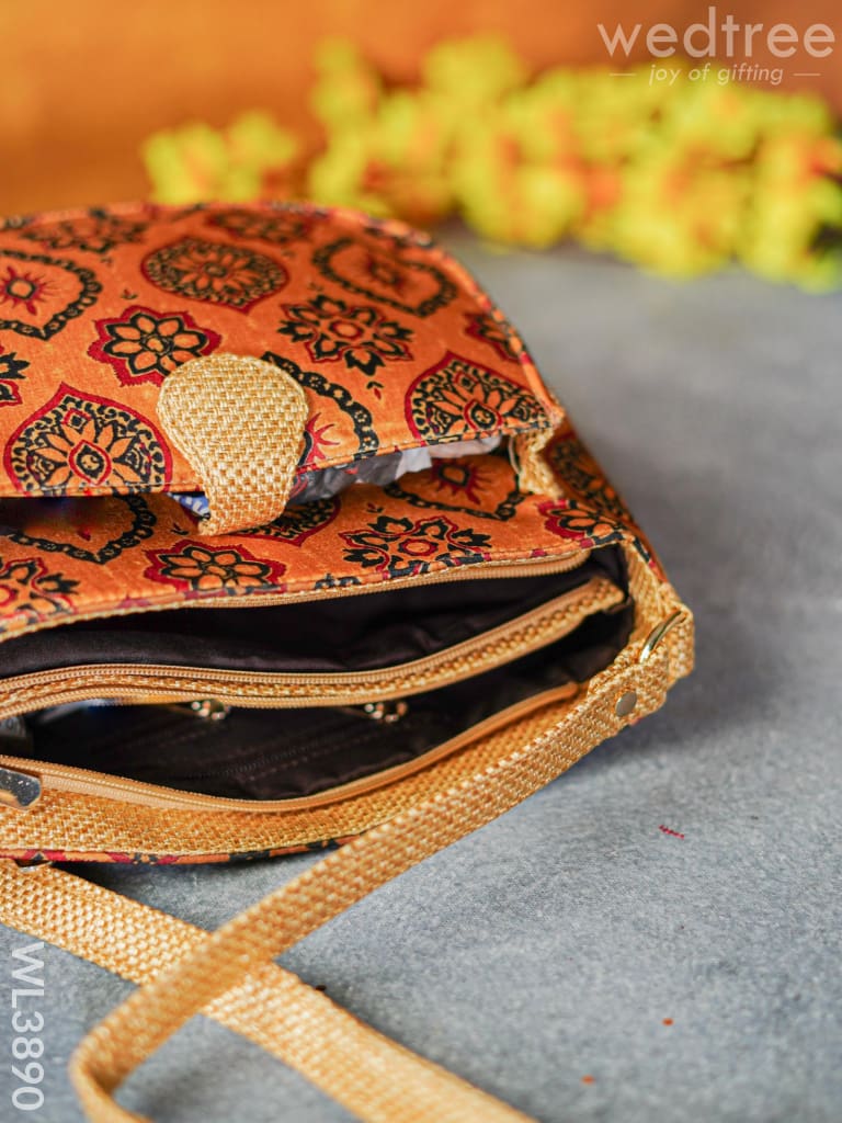 Fabric Sling Bag with Floral Prints