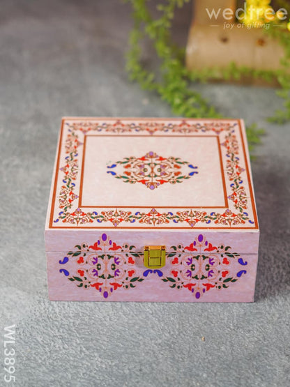 Floral Dry Fruit Box with 4 Partitions