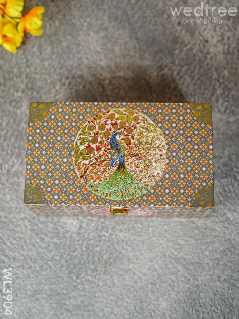 Floral Peacock Dry Fruit Box