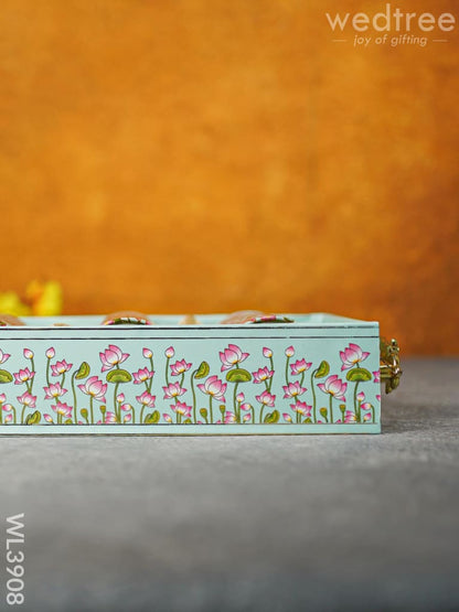 Floral Printed Tray with Jar Set