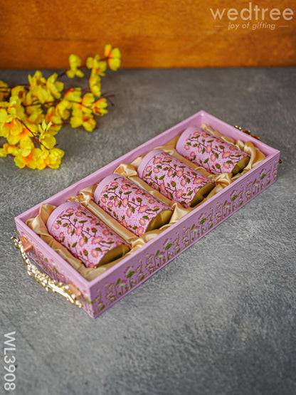 Floral Printed Tray with Jar Set