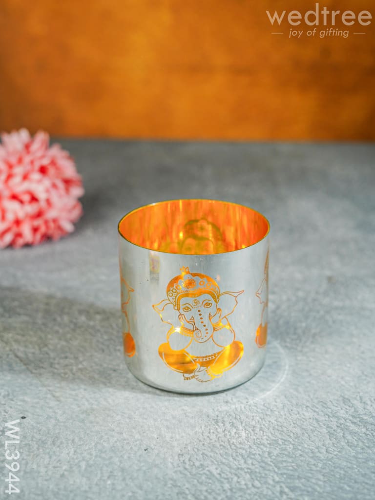 Ganesha Engraved Candle Holder