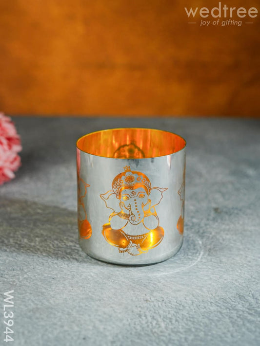 Ganesha Engraved Candle Holder