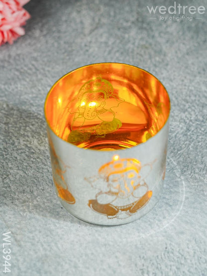 Ganesha Engraved Candle Holder