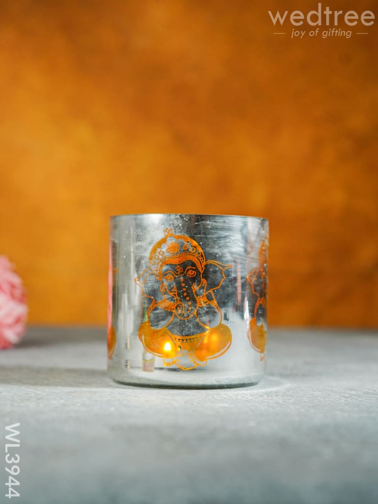 Ganesha Engraved Candle Holder