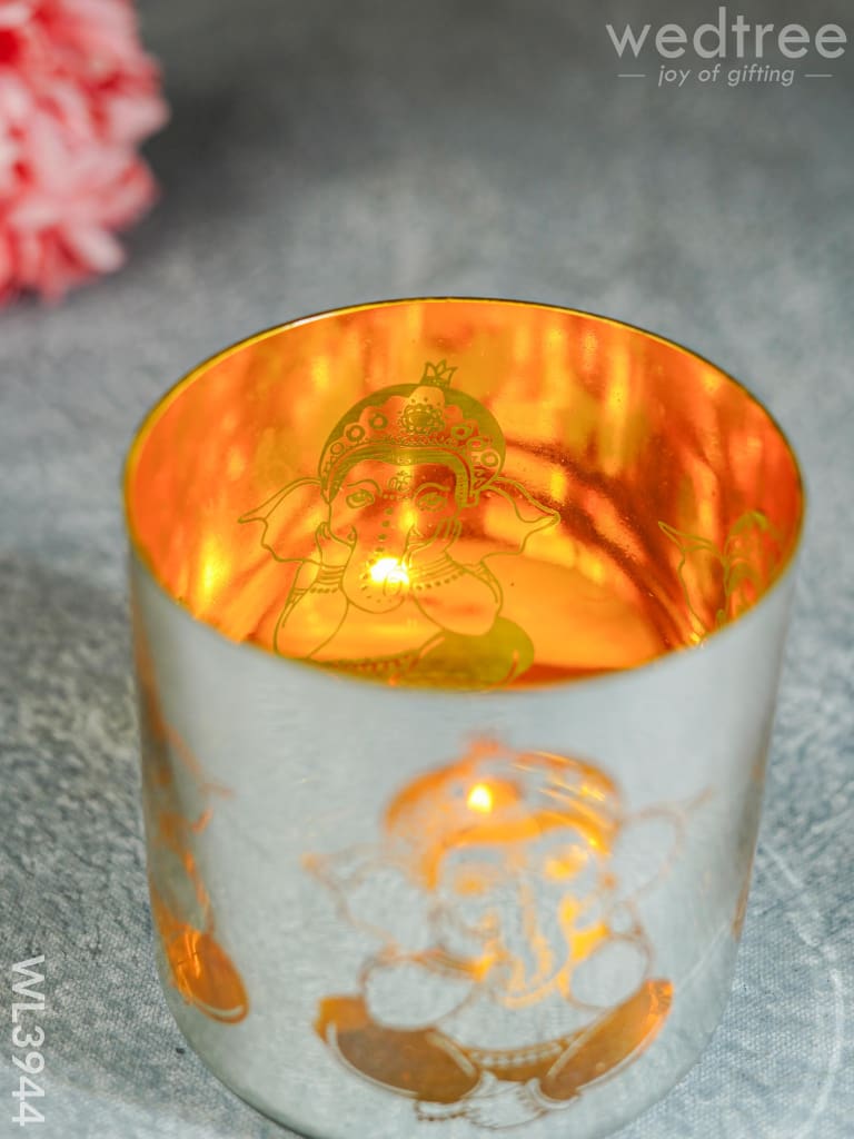 Ganesha Engraved Candle Holder