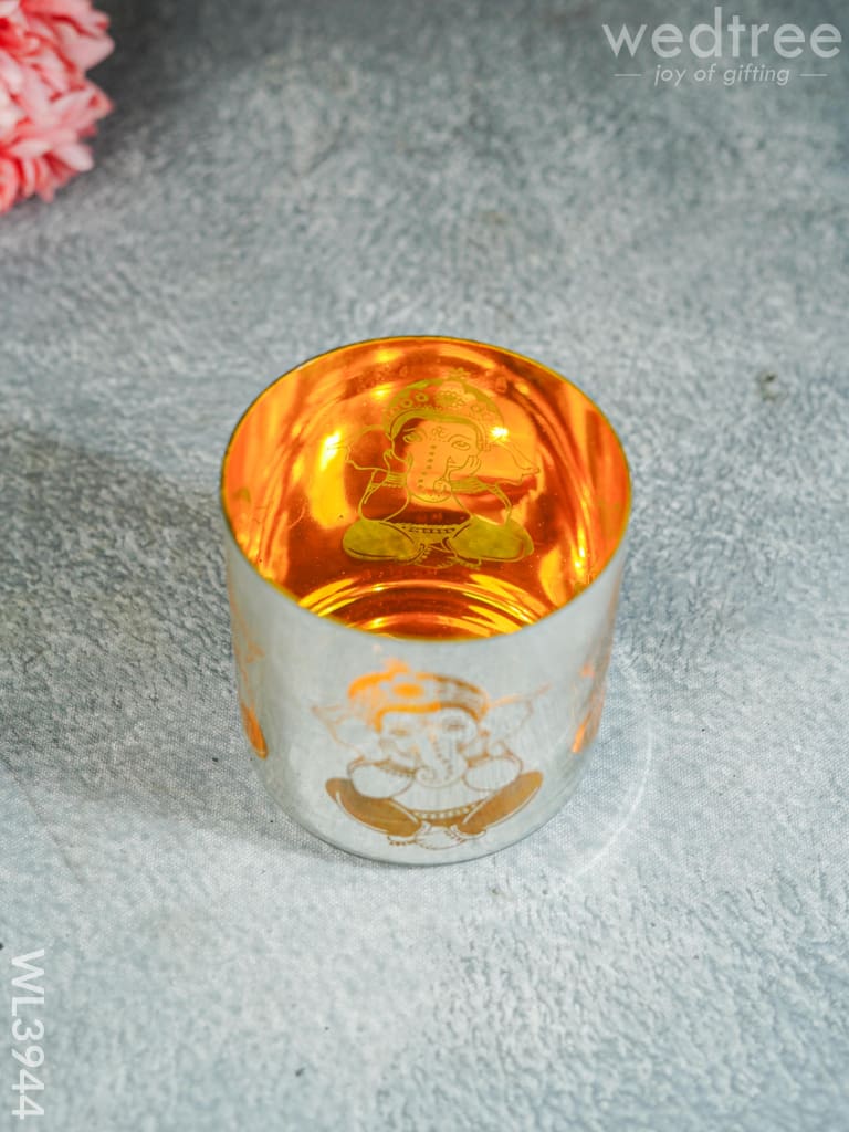 Ganesha Engraved Candle Holder