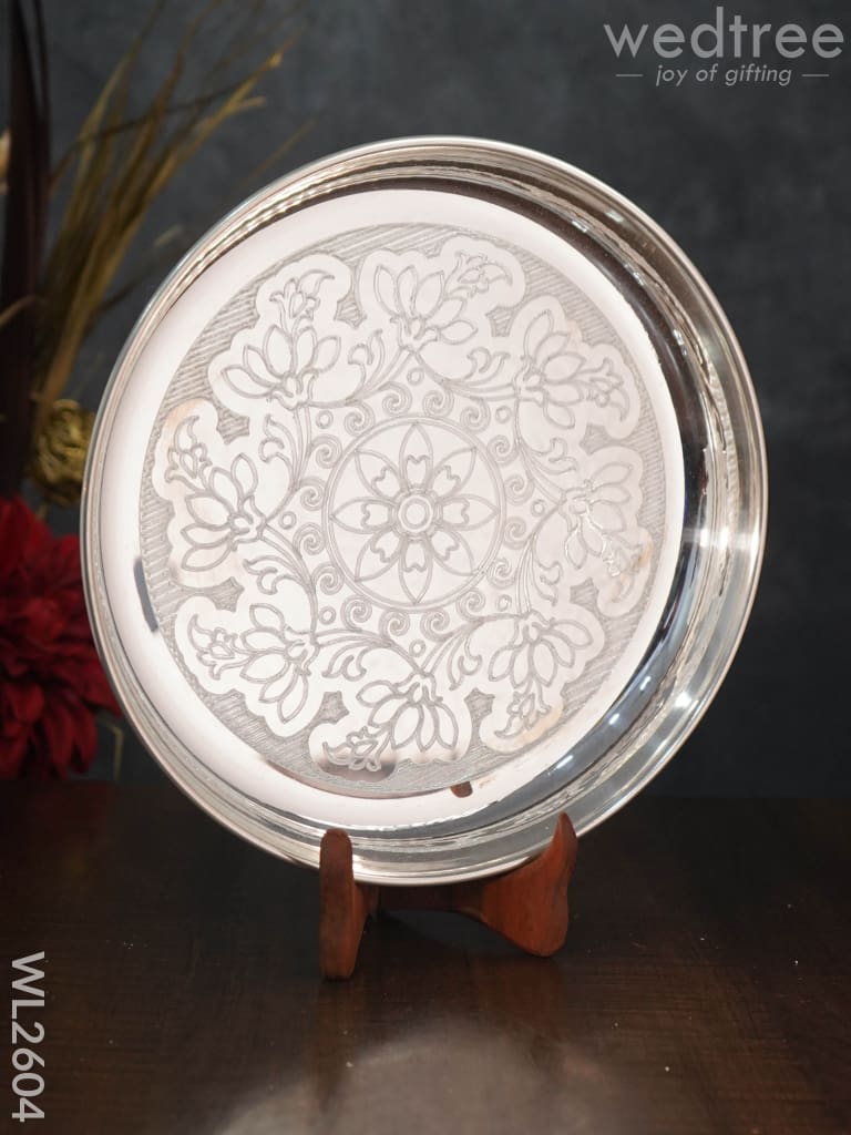 German Silver Engraved 10 inch Plate