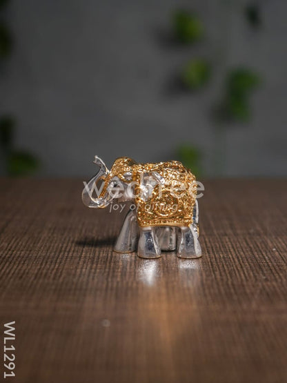 German Silver Gold Finish Baby Elephant (Set of 2)