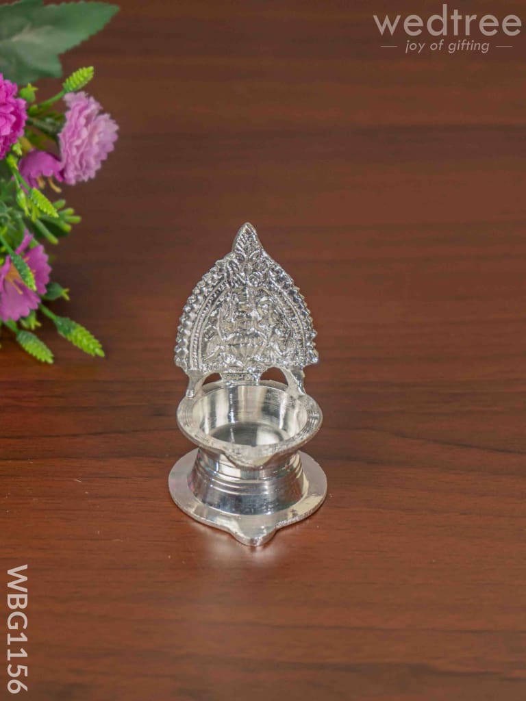 German Silver Kamatchi Diya - 3.2 inch