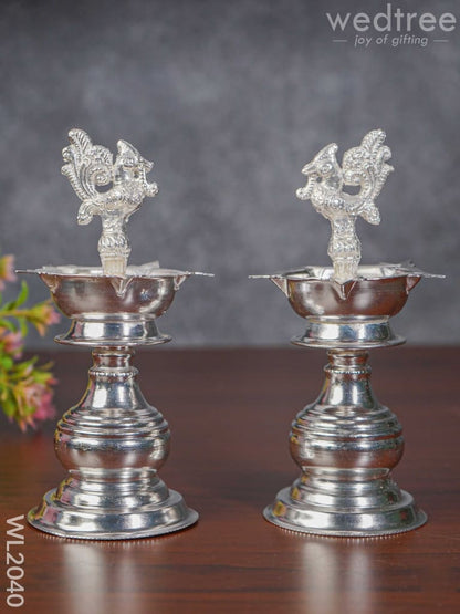 German Silver Kuthu Vilakku (Set of 2) 6.5 Inches