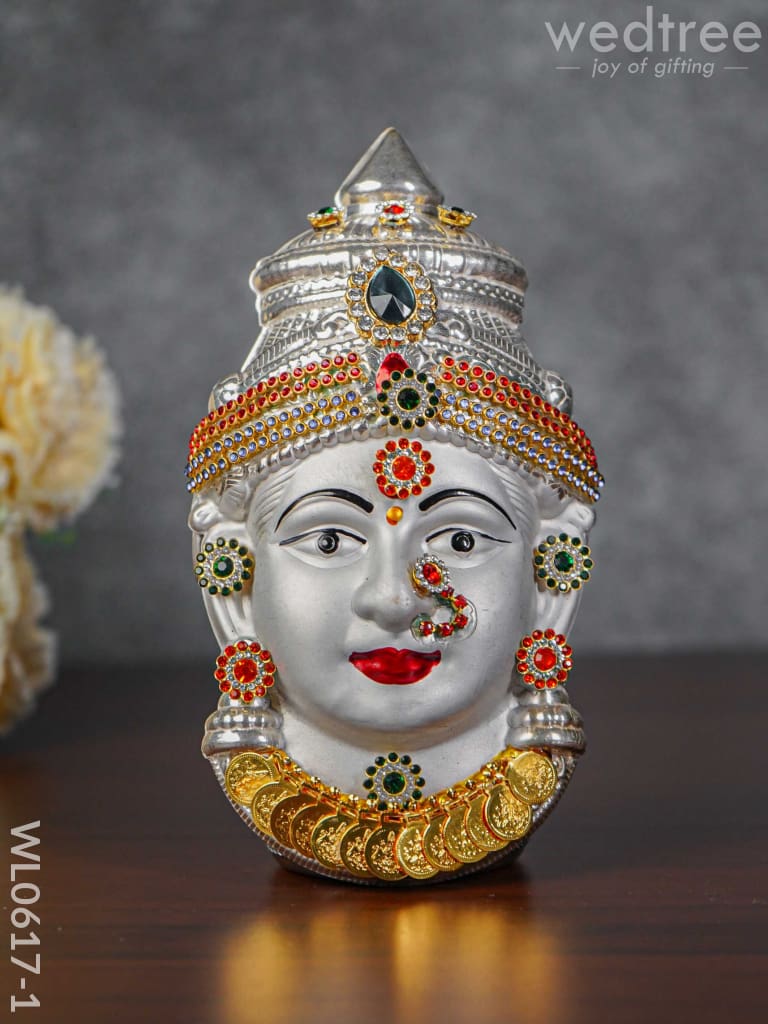 German Silver Lakshmi Face