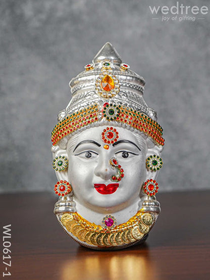 German Silver Lakshmi Face