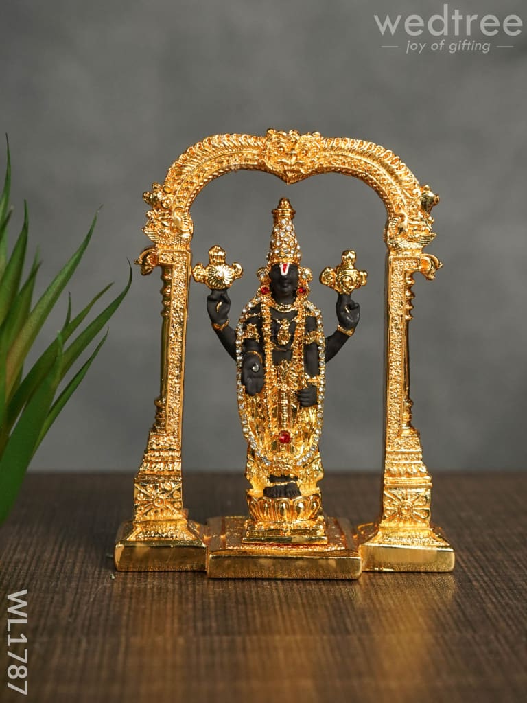 German Silver Tirupathi Balaji Idol - Gold Finish