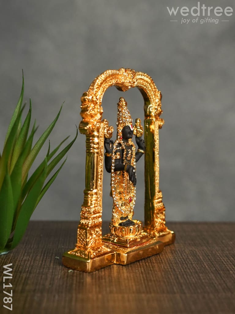 German Silver Tirupathi Balaji Idol - Gold Finish