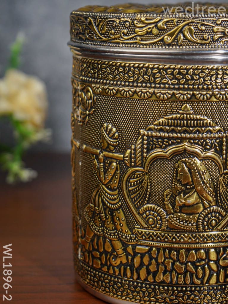 Gold Oxidised Dabba