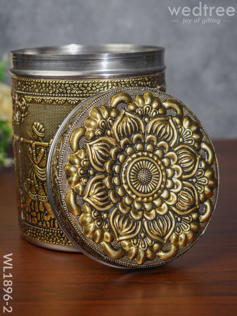 Gold Oxidised Dabba