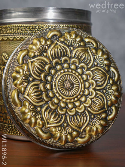 Gold Oxidised Dabba