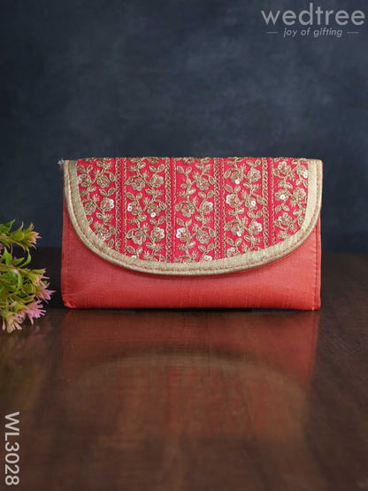 Golden Embroidery Sling Bag with Zardosi Work