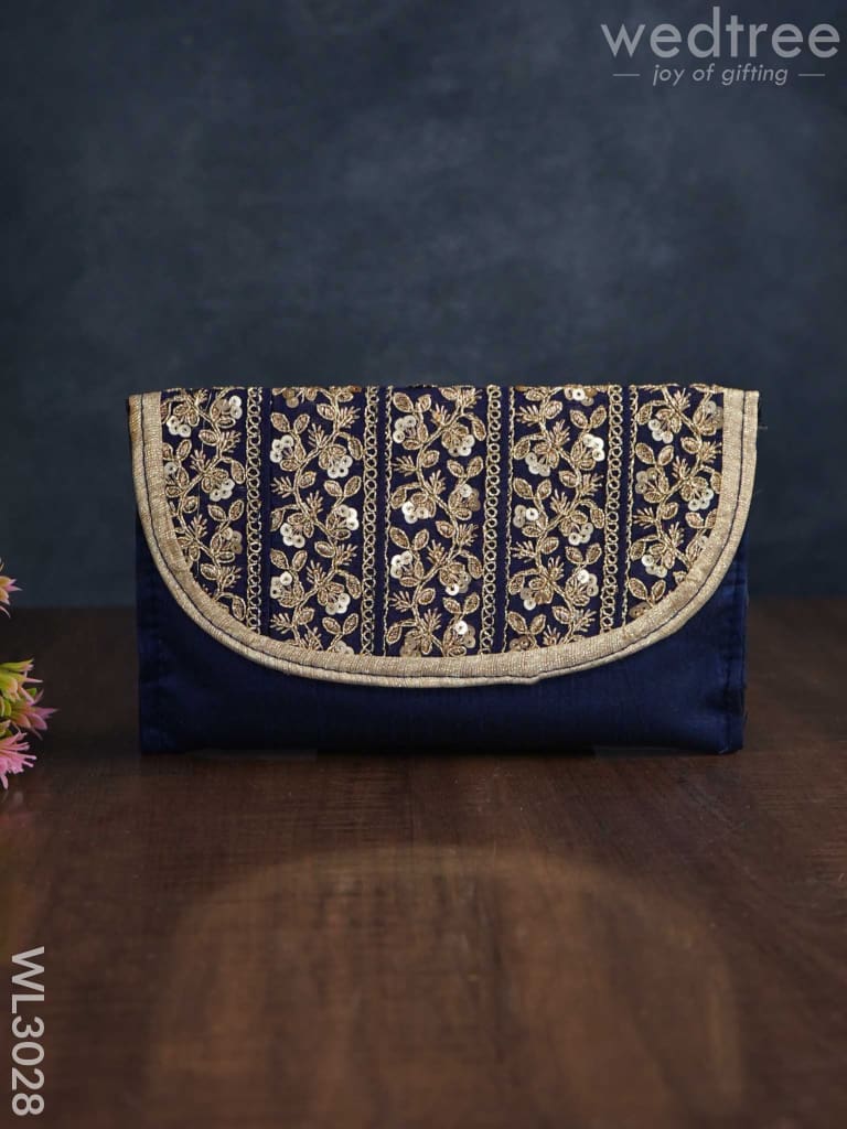 Golden Embroidery Sling Bag with Zardosi Work