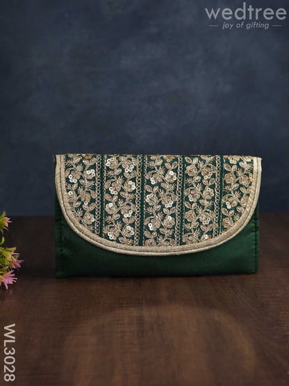 Golden Embroidery Sling Bag with Zardosi Work