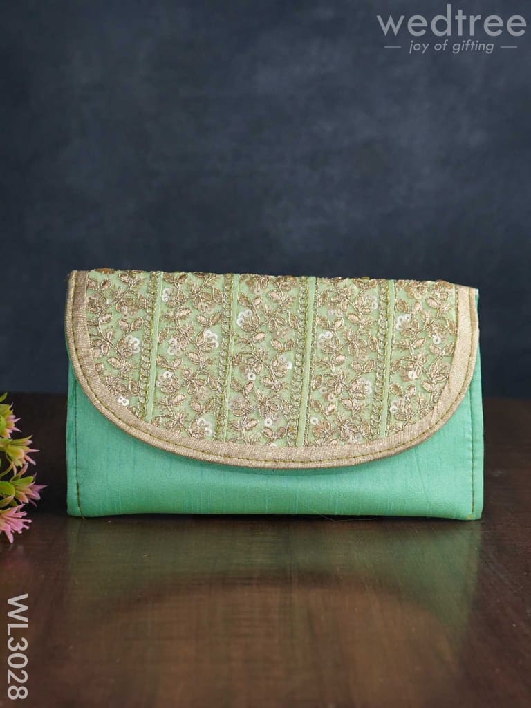 Golden Embroidery Sling Bag with Zardosi Work