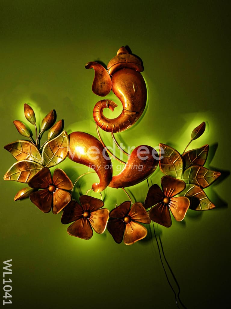 Golden Ganesha with Flowers