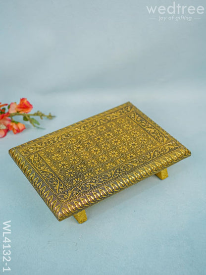 Golden Meenakari Manai (12 x 8)